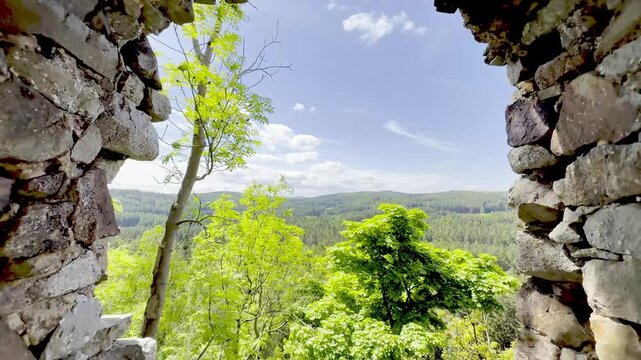 Ruins of Valdek Castle in Brdy Mountains, Czech Republic