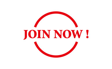 JOIN NOW ! - Red Rubber Stamp with text JOIN NOW !
