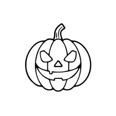 Halloween – Pumpkins & Jack-o-lanterns (BW Outline) – wide pumpkin wink