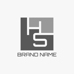 HS square logo design vector