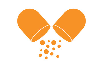 Open Capsule and Pill Icons – Medication and Supplement Vector Illustrations.