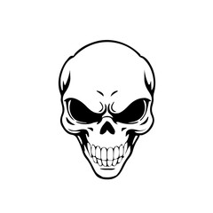 Obraz premium Halloween – Spooky Creatures & Characters (BW Outline) – ghoul head front view