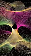 Abstract Digital Art Vibrant Flowing Lines and Particle Trails