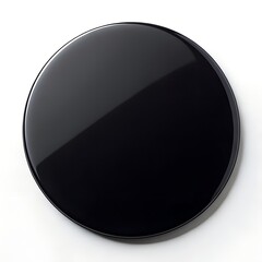 Vibrant black glossy glass Circle A Simple and Bold Visual Element. on White Background