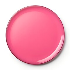 Obraz premium Vibrant pink glossy glass Circle A Simple and Bold Visual Element. on White Background