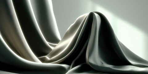 Elegant Draped Fabric with Soft Folds and Subtle Lighting Effect