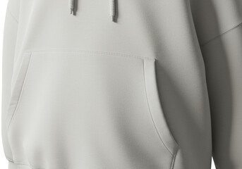 An extreme close-up macro view of a transparent oversized casual hoodie, focusing on the intersection of smooth cotton exterior and plush fleece interior, isolated on transparent, concept of