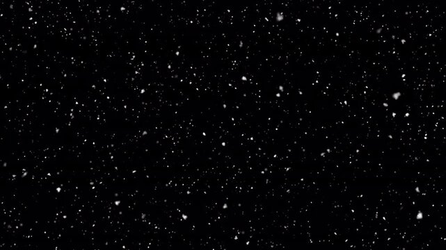 Animation with isolated snow, seamless snowing loop, transparent background (ProRes with alpha channel).
