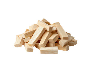 Pile of wooden sticks for crafting and diy projects