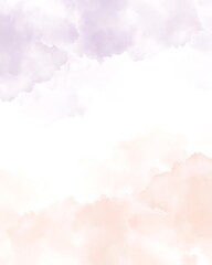 Soft wash watercolor texture background with subtle pastel hues of lavender and peach for delicate design