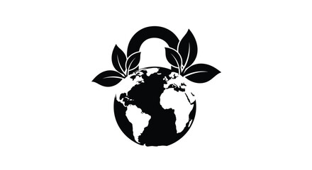 Protecting our planet a globe enclosed within a lock with leaves