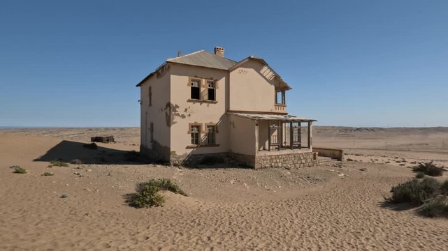 Kolmannskuppe (Kolmanskop) Ghost Town in Namibia with the abandoned buildings, Namib desert, Africa