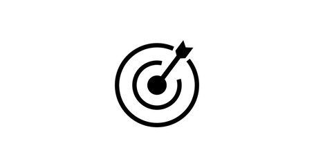 Precision Target Symbol, Goal Focus Icon, Accurate Aim Sign, Bullseye Illustration, Flat Minimal Design for Business and Marketing Concept