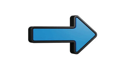 A simple blue arrow pointing to the right isolated on white