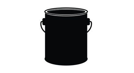 Simple black silhouette of a metal paint can with rounded handles