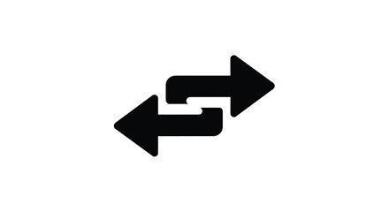 Black bidirectional arrows pointing in opposite directions on a white background