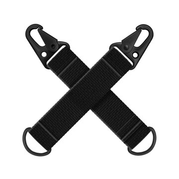 Keychain Webbing Strap Snap Hook Carabiner Snaphook Safety Dog Clips Buckle Dogclip Steel Metal Alloy Industry Safety Black X Pose