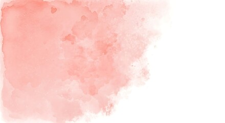 Fototapeta premium Soft watercolor wash with delicate pink and peach hues creating an abstract textured background with white space for copy
