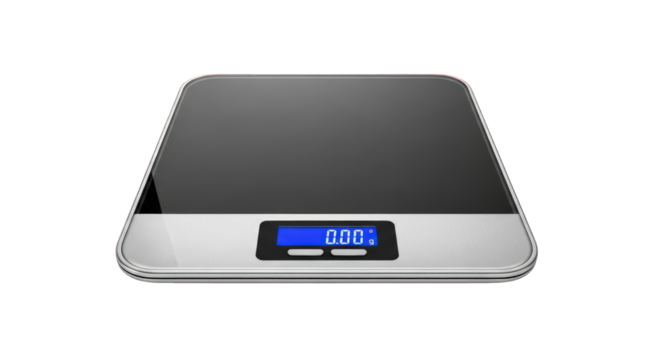 Digital kitchen scale on transparent background - Powered by Adobe