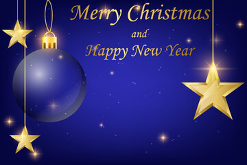 Merry Christmas and Happy New Year! Holiday background.