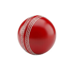 Professional red cricket ball with white stitching, iconic sports equipment for competitive play and athletic branding