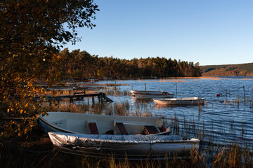 Autumn view of lake Vastersjon close to Angelholm, Sweden