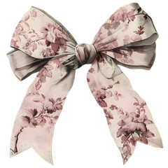 Vintage Pink Floral Bow  Elegant Blossom Accent for Gifts 