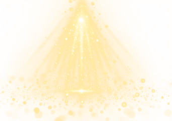 Shimmering confetti and sparkling gold particles fill the scene. Perfect for celebration PNG overlays or party invitations. Adds a joyful, magical, and luminous effect.