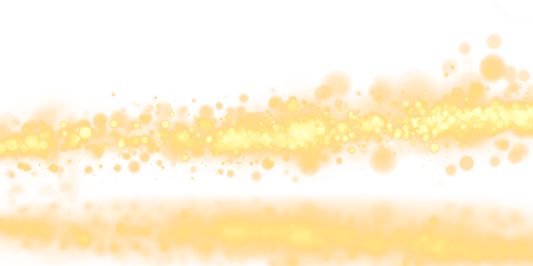 Golden dust bokeh with glowing sparkles and shimmering particles on a transparent background. Perfect festive overlay for Christmas, New Year, and elegant celebration designs.