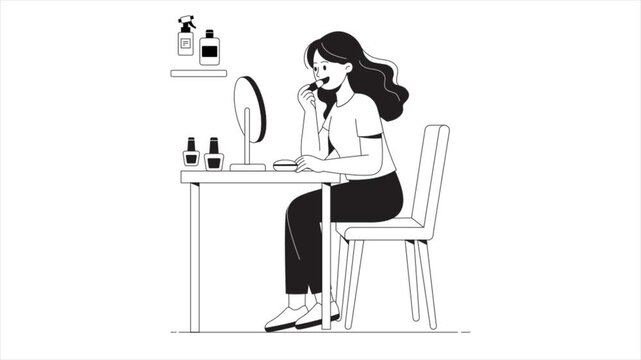 Beauty artist doing makeover Animation MP4 File