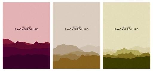 Abstract textured backgrounds. Mountain landscape concept. Minimalist, textured, and elegant design. Vector