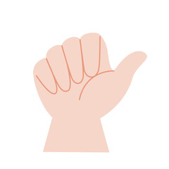 Number Six Hand Gesture - Minimalist Finger Counting Vector