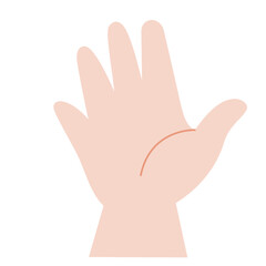 Open Palm Hand Gesture - Minimalist Finger Counting Vector