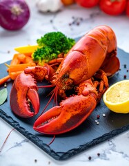 Lobster with vegetable and lemon