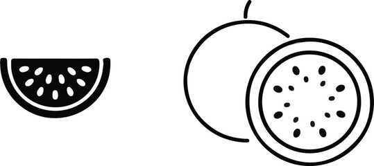 fruit icons outline icon vector design illustration 