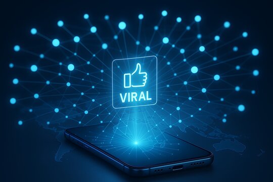Viral Content Spreading from Smartphone on Global Network