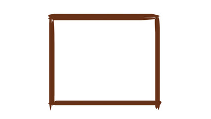 Simple Brown Frame with White Space, Square Border Design Element, Minimalist Style with Transparent Background, Isolated on White, Perfect for Mockups