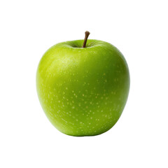 A single, ripe green apple isolated on transparent background, showcasing its vibrant color and texture