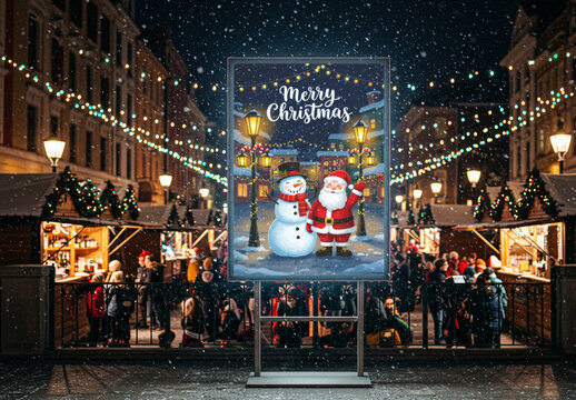 Christmas Fair Billboard Mockup