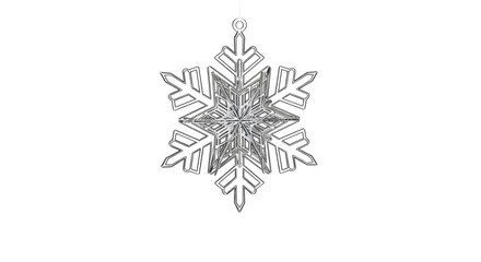 Intricate Snowflake Ornament, isolated on transparent background