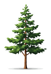 Fototapeta premium Low Poly Geometric Pine Tree Vector Art - Modern Minimalist Nature Design