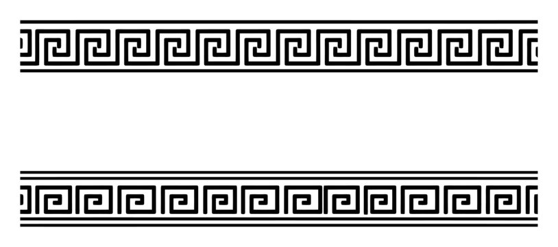 Simple Minimalist Greek Key Border Vector - Clean Geometric Design