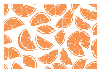 Seamless Pastel Citrus Slice Pattern Vector - Minimalist Orange Fruit Design