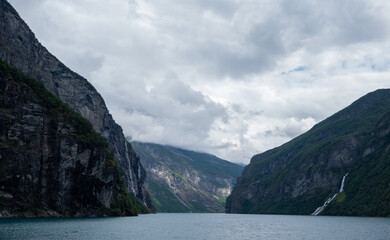 Amazing Geiranger fjord landscape. North Norway