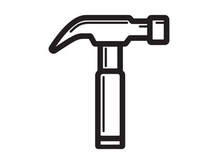 Clean Hammer Outline Minimal Vector Art