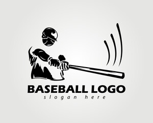 vector logo design baseball concept illustration for business company