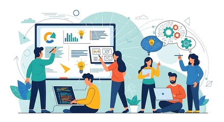 Collaborative Team Brainstorming Session for Business Growth and Innovation.