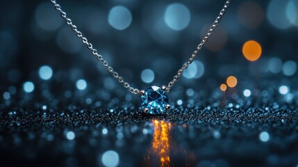 Elegant blue gem necklace