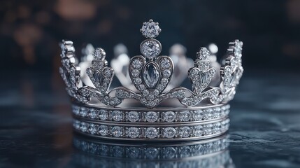 Elegant silver crown, gem-studded