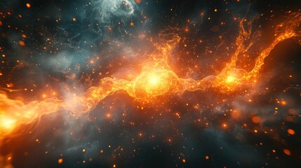 Fiery cosmic nebula streams